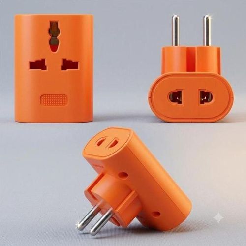 Generic Multi-Socket Travel Plug Adapter / 3-Way Power Adapter - Orange - image 2