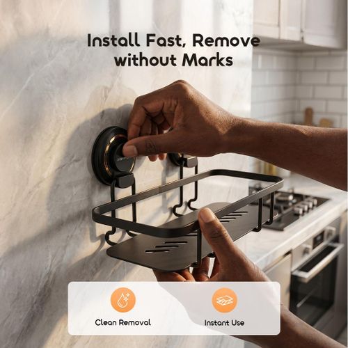 oraimo home HookRack 6KG HookRack Square Basket Suction Storage Rack - image 3