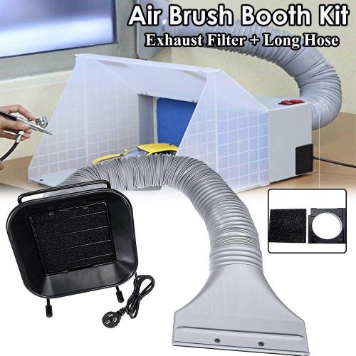 BRAND NEW Airbrush Spray Paint Booth Kit LED Exhaust Filter - Arts