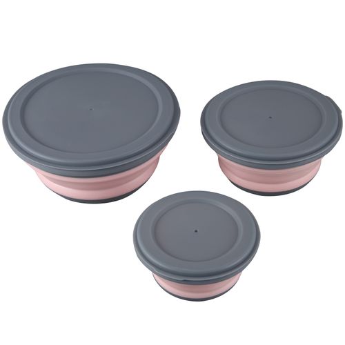 3Pcs/Set Folding Bowl Silicone Kitchen Containers Portable Salad