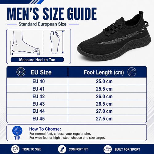 CAPro Men's Running Sneakers - Breathable Knit Lightweight Flexible Shoes (Black) - image 8