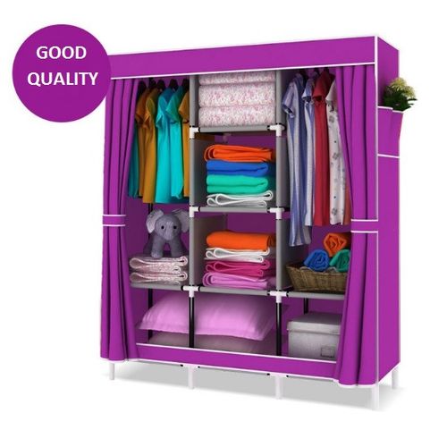 Shop White Label 3 In 1 Portable Wardrobe With Push Pull Doors Purple Online Jumia Ghana
