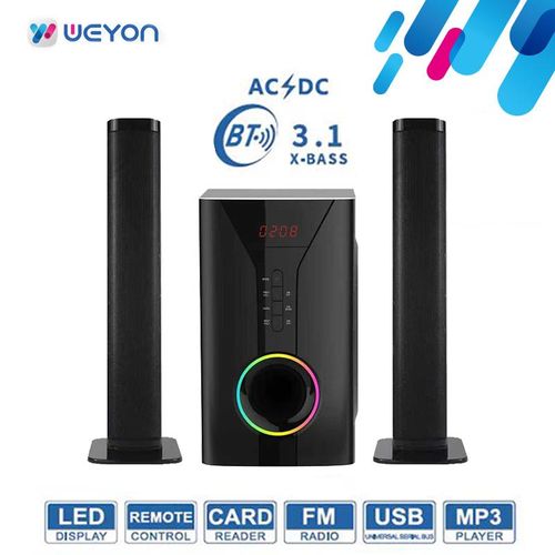 product_image_name-WEYON-Home Theater Audio – 3.1 Channel – Realistic 3D Sound – Subwoofer – Bluetooth Playback – Black – 855-1