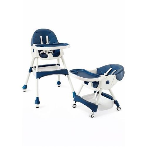 product_image_name-White Label-4-in-1 Baby High Chair with Adjustable Tray & Wheels - Portable Toddler Chair (W54 x D83 x H99)cm / (W21.2 x D32.7 x H39)inch - Blue-3