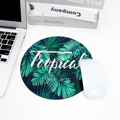 product_image_name-Generic-ASCENT Tropical Palm Tree Mouse Pad – Round Anti-slip Office Green Desk Mat-1