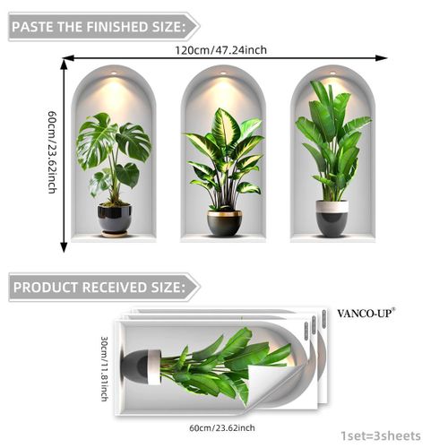 product_image_name-Generic-(3 Pieces) 3D Decorative Wall Stickers, Vintage Vase Decorative Stickers-2