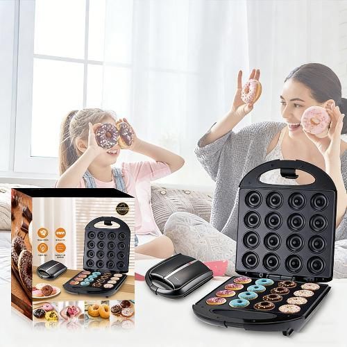 Generic 16 Piece Slot multifunctional donut maker - donut breakfast maker - black - image 2