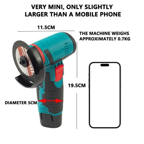 Generic 12V Mini Angle Grinder 2 Batteries  Home Handheld for Metal Cutting & Grinding - image 4