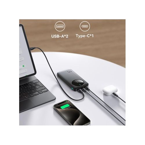 product_image_name-White Label-10000mAh Power Bank Ultra-Thin Type-C Dual Way Charging Phone External Battery (L14.5 x W7 x T1.5)cm / (L5.71 x W2.76 x T0.59)inch - Black-3