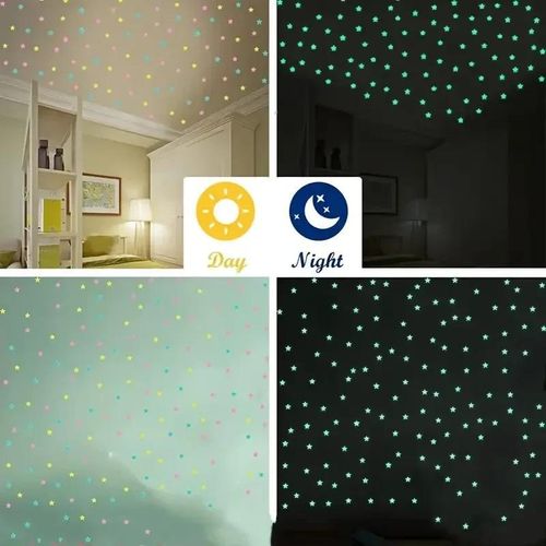 product_image_name-Generic-250Pcs Luminous Star Stickers Background Wall Decoration Bedroom Glow Stickers Fluorescent Stereo Wall Stickers Room Decor-6
