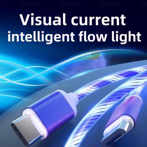 Generic 3in1 flowing LED light charging wire Multifunction 3A Fast Charging Cable - image 2