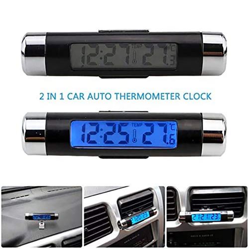 Shop Generic 2 In 1 Car Vehicle LCD Digital Display Automotive Thermometer  Clock Portable Car Air Vent Outlet Clip-on LED Backlight Dropship Online