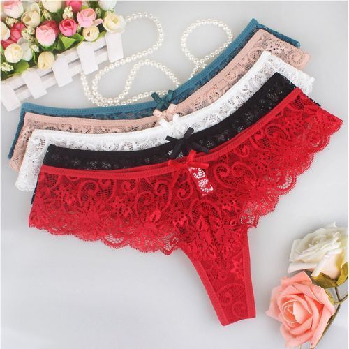 Shop Fashion 4 In 1 Women Lace G-Strings Panties Sexy Underwear Low-waist  Lingerie Plus Size Online