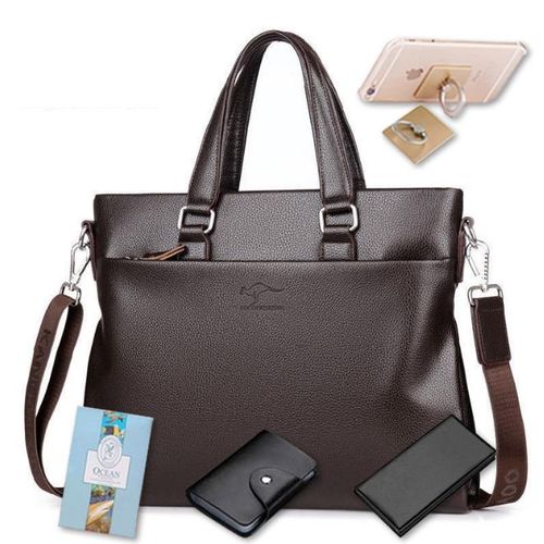 product_image_name-Fashion-5-piece Men's Business Briefcase,Diagonal Handbag,Shoulder Bag - Brown-1