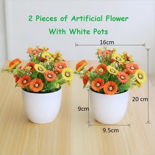 Generic 2 Packs Artificial Potted Flowers for Home and Office Decorate