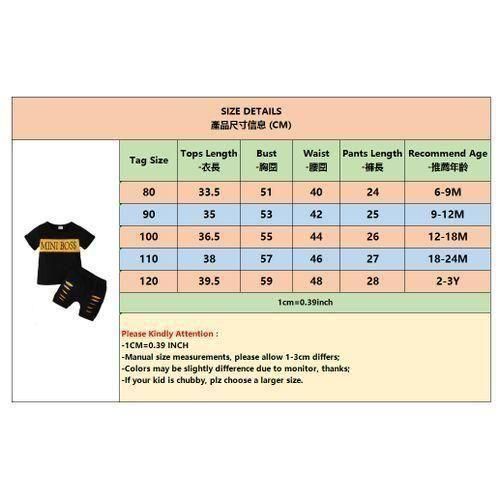product_image_name-Catpapa-0-3Years Baby Boys Summer Letter Short Sleeves T-shirt + Ripped Design Shorts - Black - 3 Years-4
