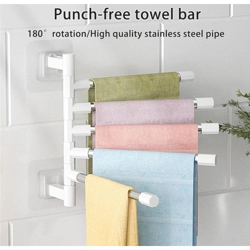 product_image_name-Generic-Bathroom Towel Rack Rotatable, Punch-free Wall Storage Rack-1