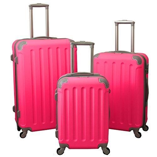 product_image_name-Generic-3Set Unbreakable Plastic Traveling Bag Suitcase - Pink-1