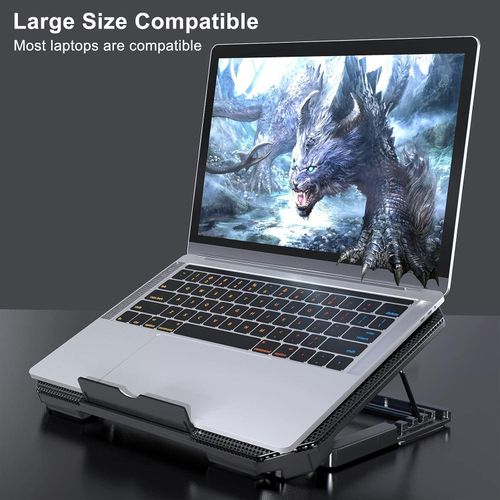 product_image_name-SIKITUT-Laptop Stand with Cooling Fan Laptop Cooler Quiet Notebook Cooling Pad with Adjustable Stand-5