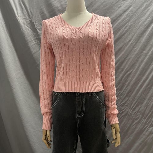 Shop Generic (V pink short)Sweater Brandy Mandy Women Top Autumn Casual  Sweaters V Neck Long Online