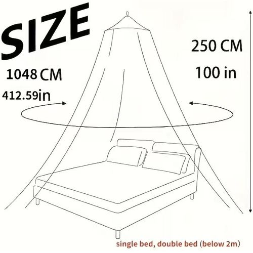 product_image_name-Generic-Ultimate Protection Dreamy Canopy Bed Curtain, Lace Dome Mosquito Net Comes With Glow-In-The-Dark Star Stickers For Double Bed Lace Curtain Valance - Blue-6