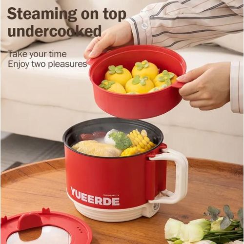 Generic Multi-Function Electric Cooking Pot with Steamer Portable Cookware,Stew,Boil,Saute,Fry,Steam-1.5L - EU Plug - image 3
