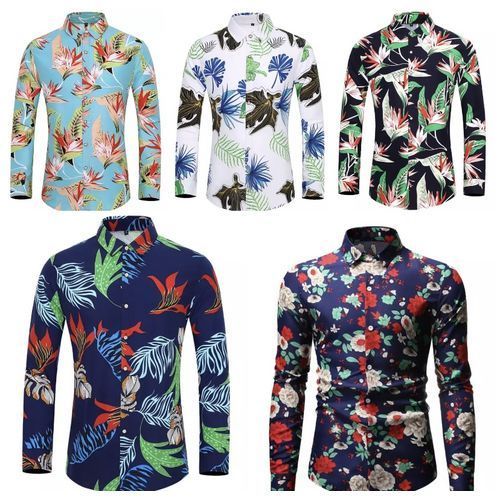 Shop Generic Office Causal Long Sleeve Shirt - 5 Piece -Multicolor