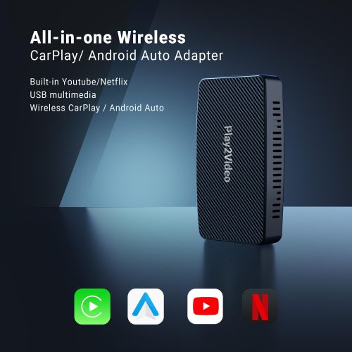 Shop Generic Play2Video Wireless CarPlay Android Auto All-in-one Adapter  Built in Video App Playback Car Dongle Adapter Online
