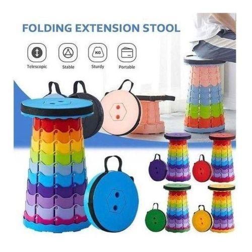 Generic Portable Folding Exercise Travel/Camp Stool Multicolour