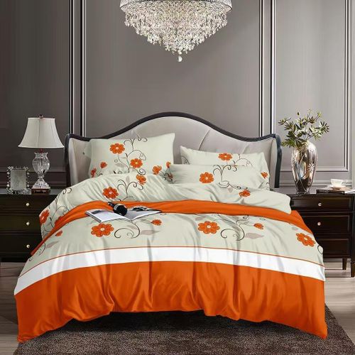 Generic Bedding Set  4 Pillow Covers + 1 Bed Sheet -MULTICOLOUR