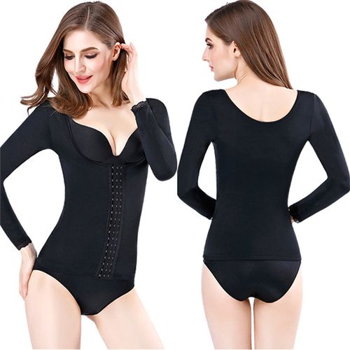 Shop Generic Women Slimming Tops Shapewear Body Smooth Belly Flat Underwear  Fat Compression Stomach Long Sleeve Arm Shaping Clothing Online