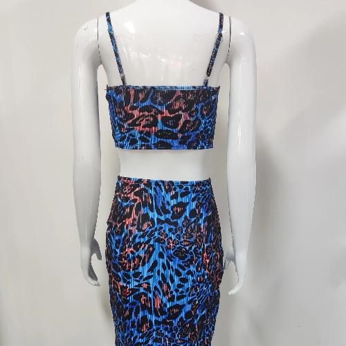 product_image_name-Fashion-Summer new fashionable printed strapless top, slim fit skirt set-7