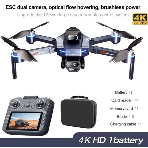 product_image_name-Gt-GT8 Drone 4K HD Dual Cameras FPV Rechargeable Remote Control with Screen 5G WiFi Brushless Motor Intelligent Obstacle Avoidance Foldable Quadcopter Professional-3