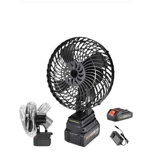 Generic Lights Outs Rechargeable Mechel Lithium Battery Fan / portable  desktop cooling fan/ Head Moving/ long battery/ 3 speed range/ 8 - inches - image 4