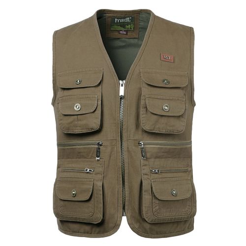 Shop Generic Mens Loose Multi Pocket Fishing Vest Climbing Camping Travel  Outdoor Waistcoat Multi-Pocket Photography Hunting Vests Army Yellow Online