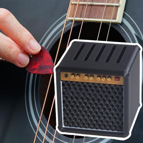 product_image_name-Generic-Guitar pick storage box with five colored picks, retro speaker guitar pick holder, portable guitar pick holder.-3
