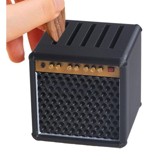 product_image_name-Generic-Guitar pick storage box with five colored picks, retro speaker guitar pick holder, portable guitar pick holder.-7