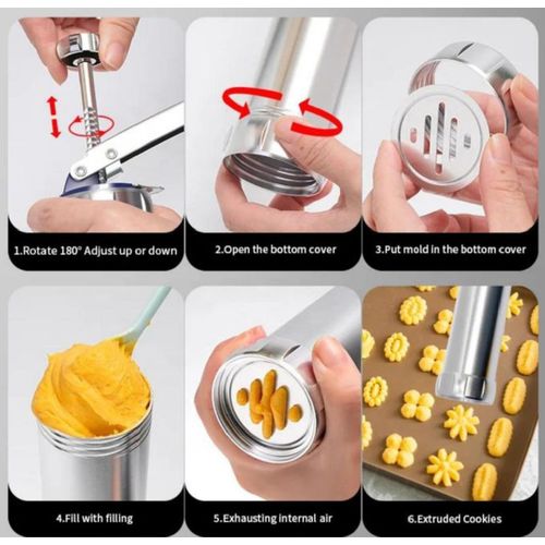 Generic Cookies/Biscuit Press Cutter Moulds with 20pc cookies disk and nozzels - image 2