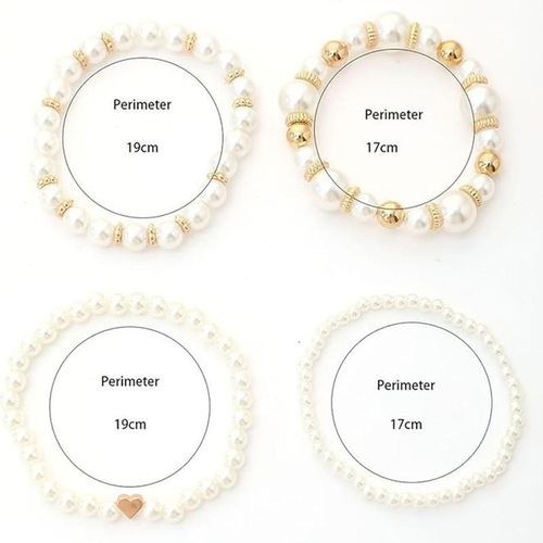 product_image_name-Fashion-4 PCS Pearl Bracelets for Women Pearl Jewelry Set Stackable Stretch Bracelet Set Multi-layer Pearls Beaded Bracelets for Women Daughter Sister Christmas Birthday Gifts Pearls Accessories-8