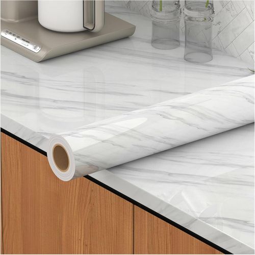 product_image_name-Generic-60x200cm Marble Contact Paper Granite Gray/White Glossy Peel and Stick Wallpaper Self Adhesive miiiiiiii-1