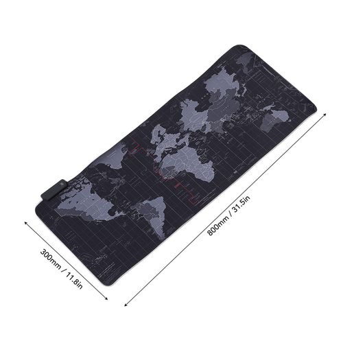Generic RGB Large Gaming Mouse Pad, 800×300mm World Map LED Mouse Mat with Non‑Slip Base for Computer Keyboard - image 2