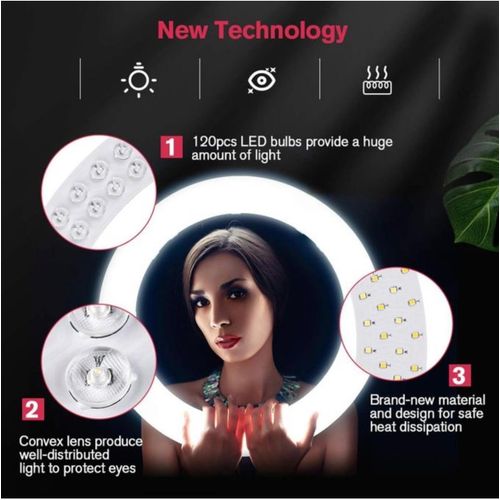 Generic RL-18 inch Ring Light Soft Ring Light with Remote Control - Black/White - image 3