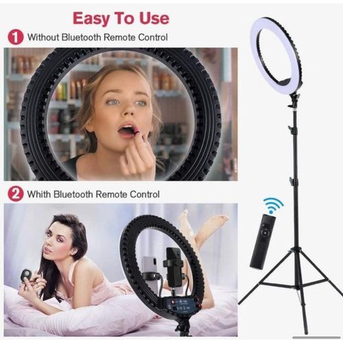 Generic RL-18 inch Ring Light Soft Ring Light with Remote Control - Black/White - image 7