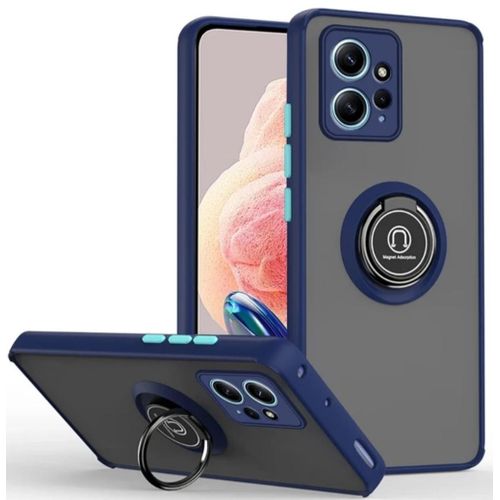 product_image_name-Redmi-Note 12 4G Stylish Shockproof Case Wth Stand Ring - Blue-1