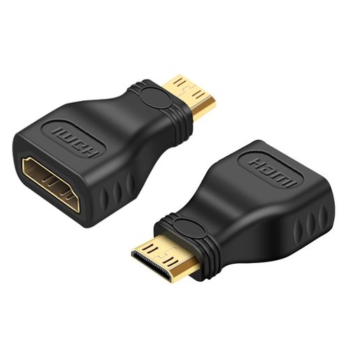 Shop Generic Gold Plated Mini HDMI Male To HDMI 19 Pin Female  Adapter(Black) Online