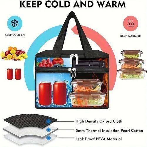product_image_name-Generic-Sac Isotherme Multifonctionnel En Tissu Oxford, Sac Alimentaire Portable, Sac à Lunch-2
