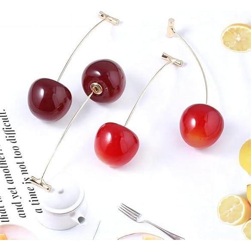 product_image_name-Caltucus Core-Cherries earrings, cherry / burgundy pattern,3D Red Cherry Drop Earrings Cute Fruit Gold Dangle Earrings Charm Jewelry Gift Earrings for Women-4