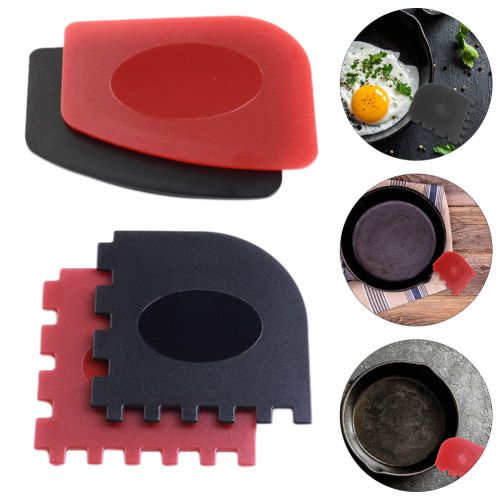 2pcs/set Grill Pan Scrapers Cast Iron Skillets Frying Pan Cleaners Pc  Scraper Cast Iron Pot Cleaning Scraper Kitchen Cleaning