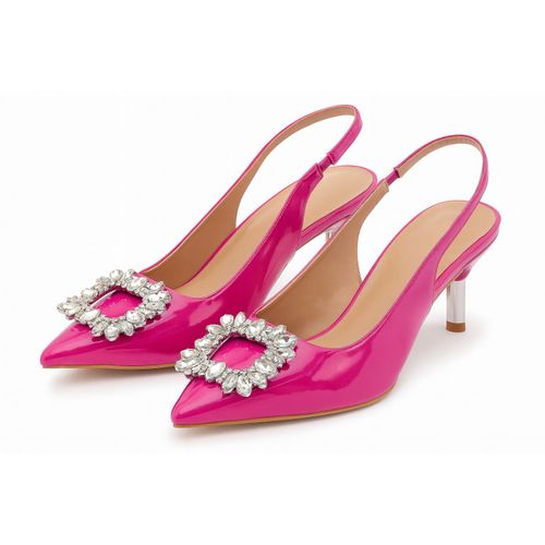 product_image_name-Generic-Women’s Elegant Fuchsia Slingback Heels with Crystal Embellishment – Pointed Toe, Mid Heel-1