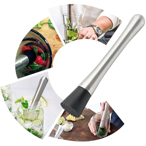 product_image_name-A & Shine-Cocktail Stainless Pestle or Muddler For Kitchen - Multicolours-1
